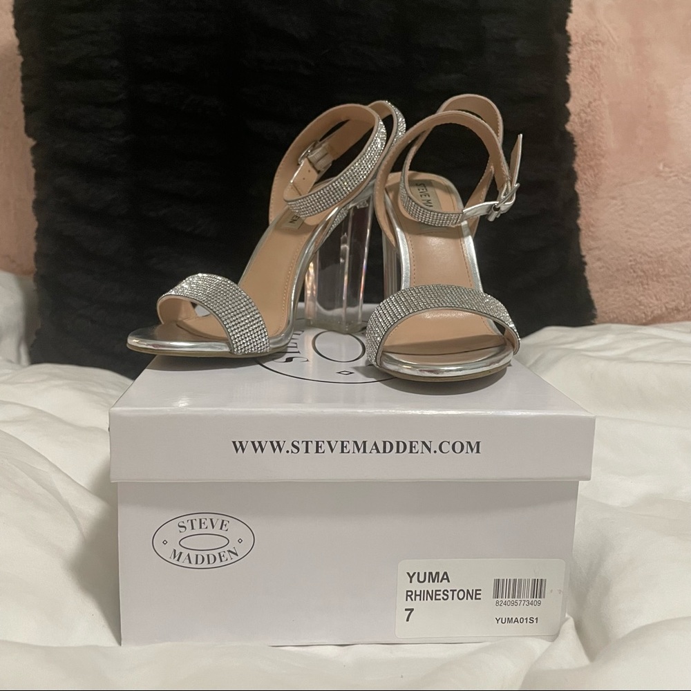 Steve Madden Yuma Rhinestone Anklestrap Heel